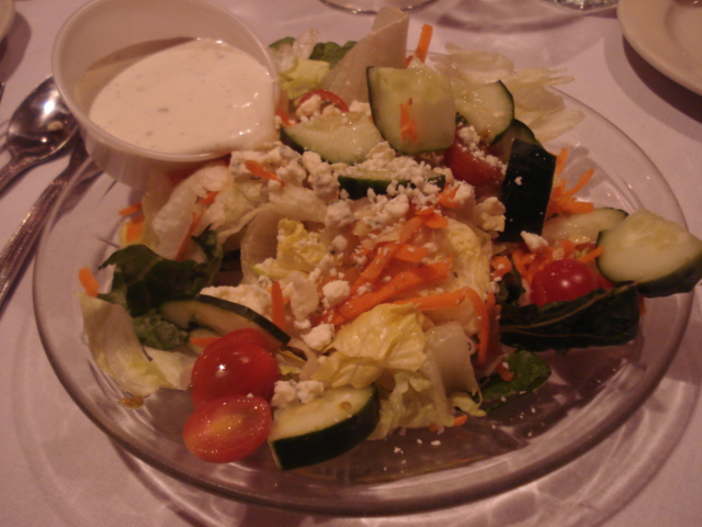 Complimentary salad with bleu cheese