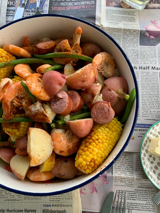 big pot of low country boil