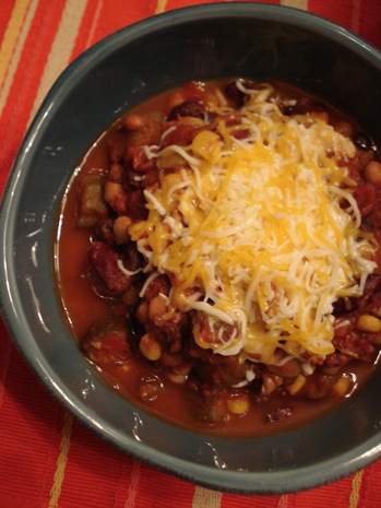 Vegetarian Chili with cheese
