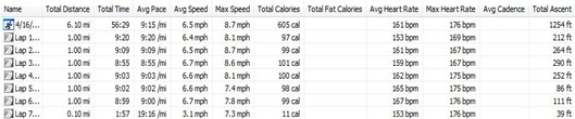 Mile Stats