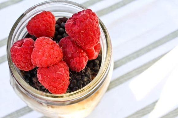 fresh berries in a jar