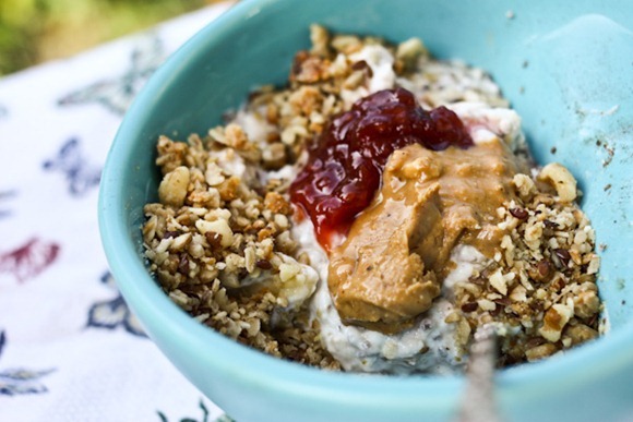 peanut butter and jelly overnight oats