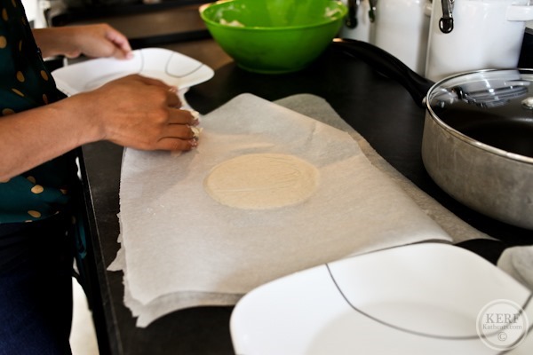 Salvadoran Breakfast flattened tortilla