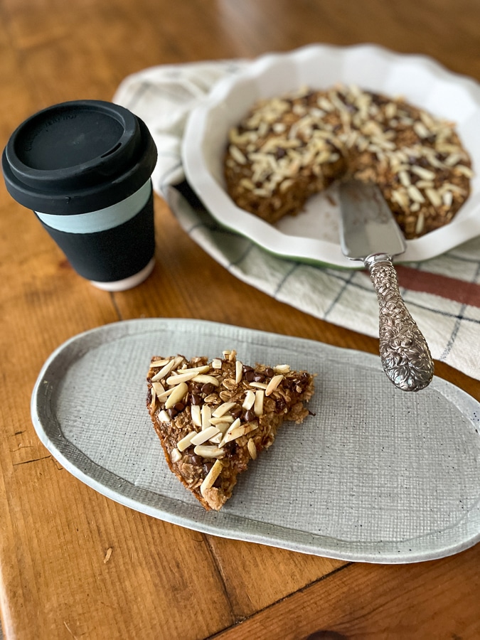 Slice of Coffee Almond Baked Oatmeal Slice of Coffee Almond Baked Oatmeal