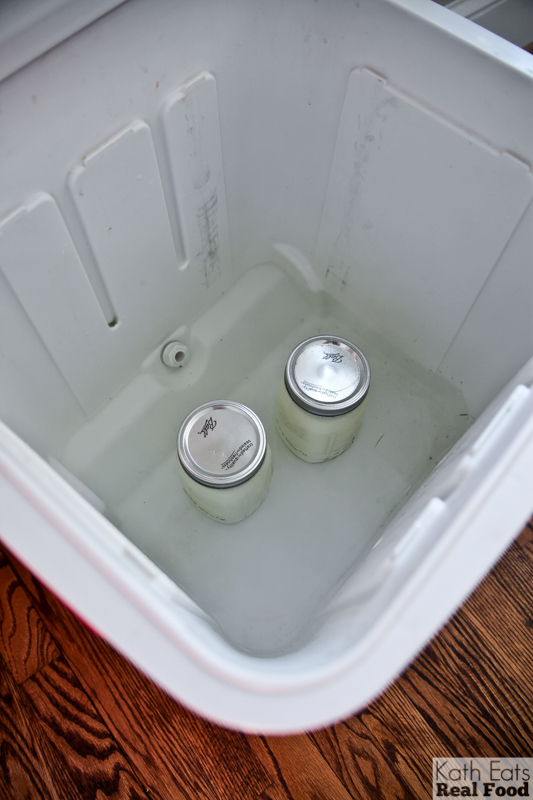 homemade yogurt in an incubator cooler