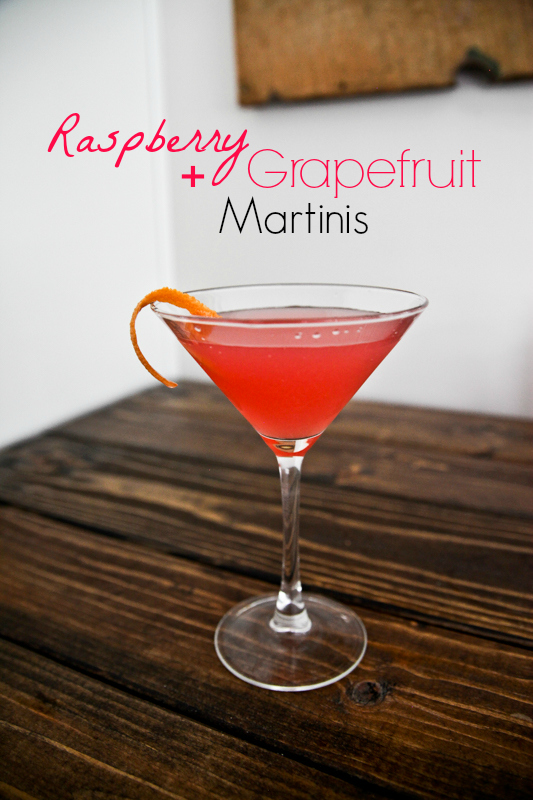 Raspberry and Grapefruit Martinis