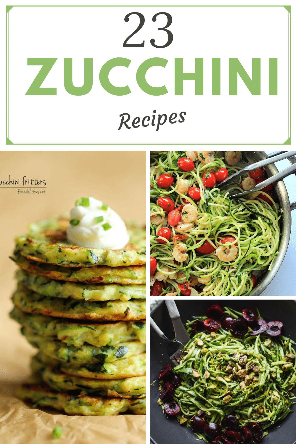 zucchini recipes graphic