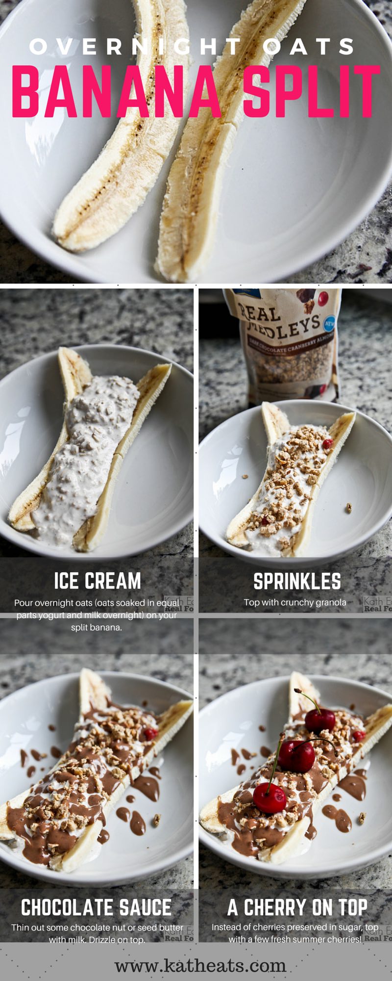 overnight oats infographic how to make the banana split