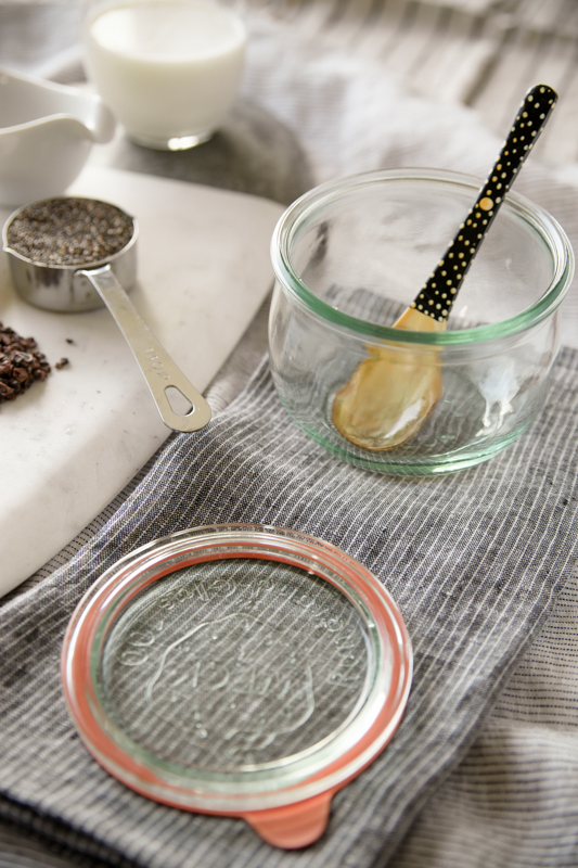 empty bowls for Maple Chai Chia Pudding