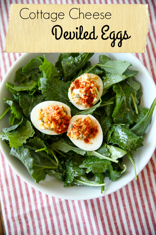 Cottage Cheese Deviled Eggs // katheats.com