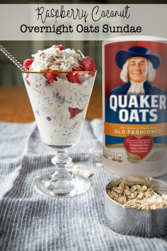 Raspberry Coconut Overnight Oats Sundae