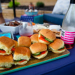 smoked salmon sliders with flag wine