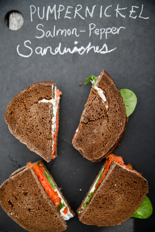 Pumpernickel Salmon Pepper Sandwiches