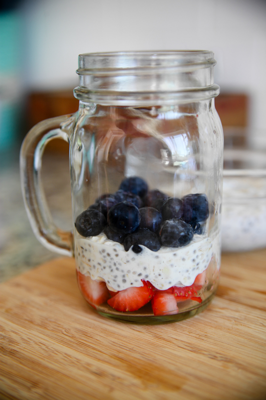 layer ingredients in jar
