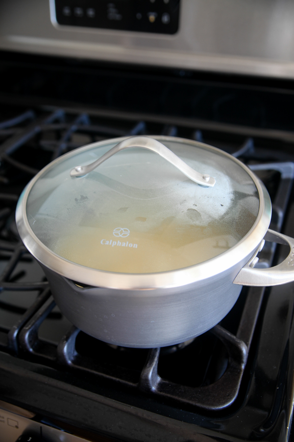 covered pot on the stove