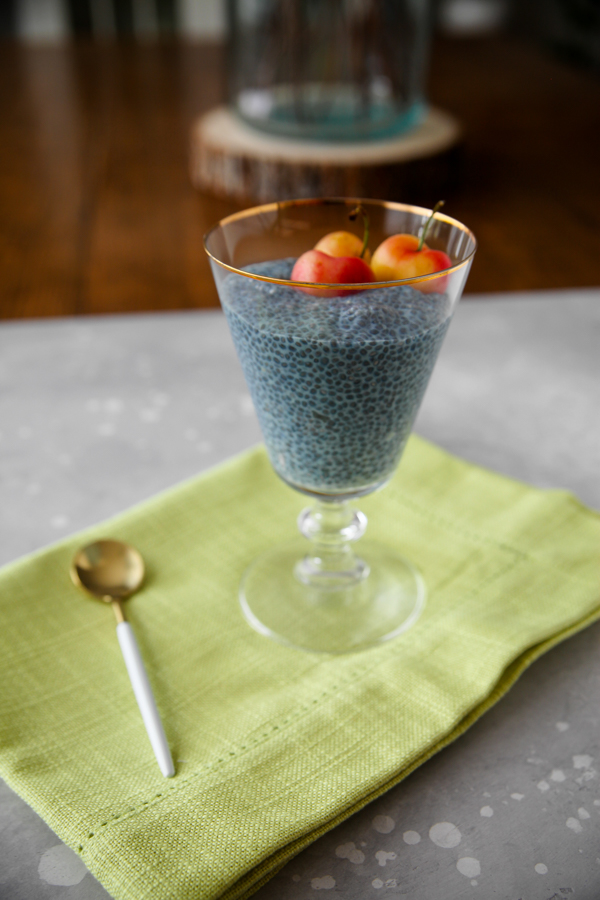Blue Majik chia pudding Made from spirulina