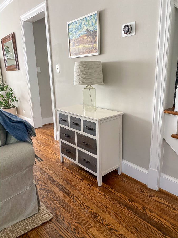 Entry chest of drawers with wood fronts