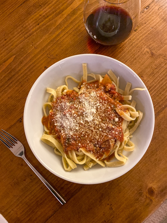 fresh pasta + apple crisp oatmeal