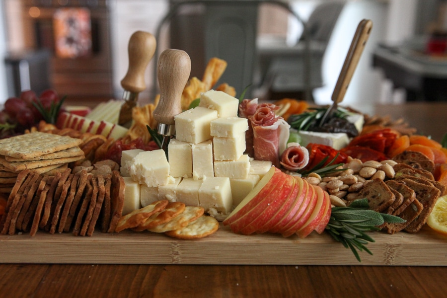 Thanksgiving Board cheese from the side