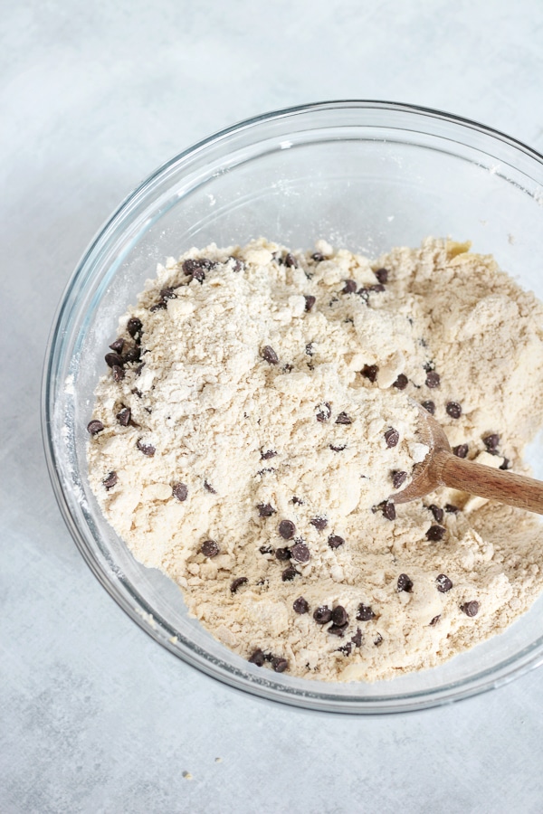 Chocolate Chip Scones with Eggnog Glaze