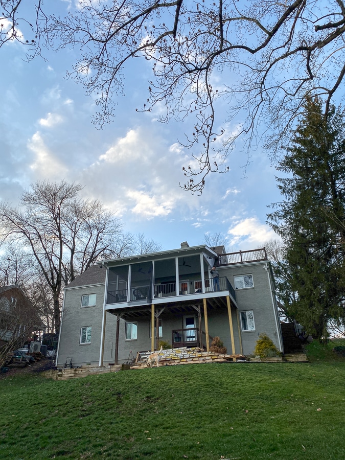 he porch screens are going up, and the finishing touches are not quite done yet. Soon!