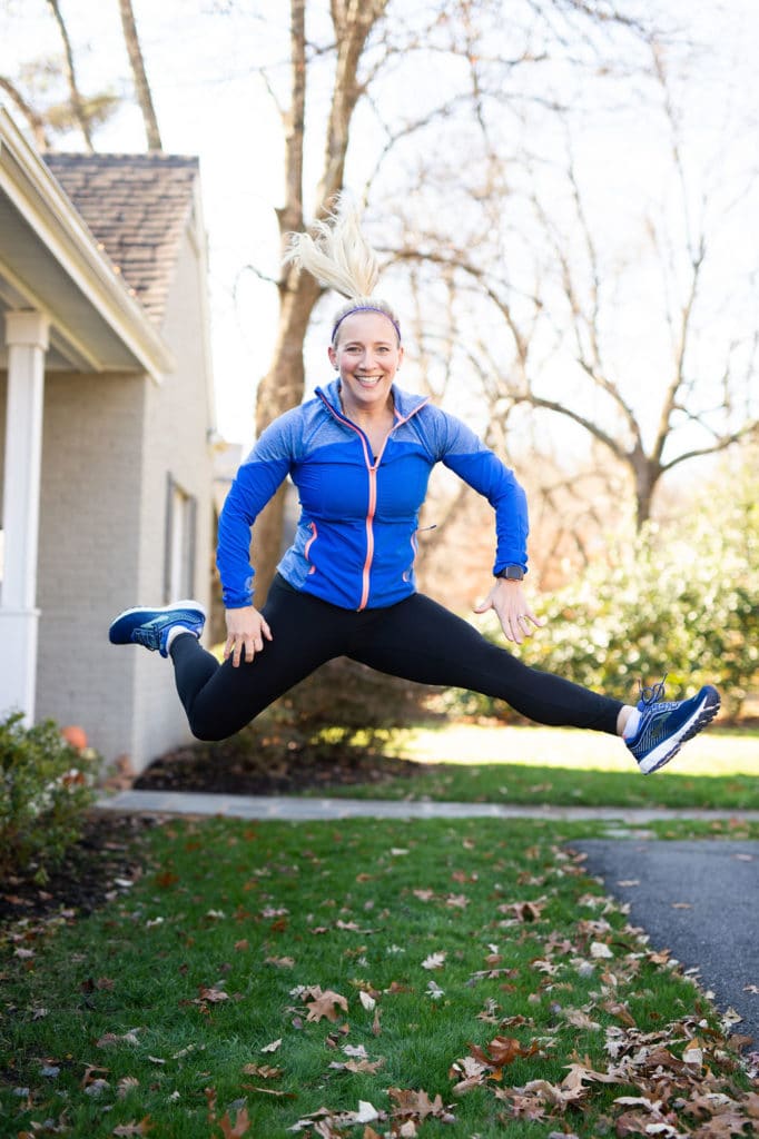 Kath Younger, RD, fitness jump