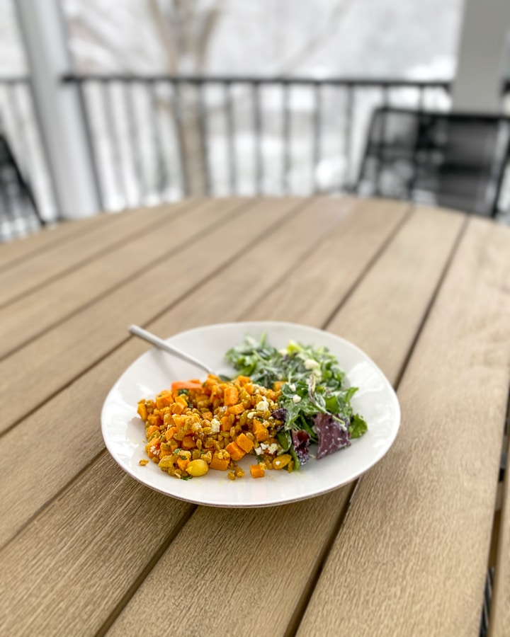 sweet potato farro salad