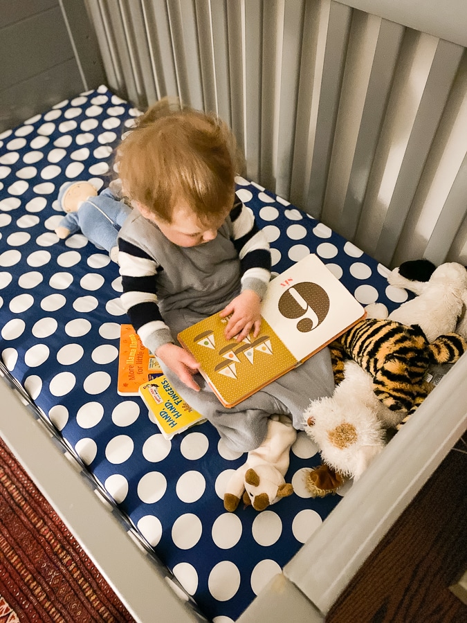 literacy at home in crib
