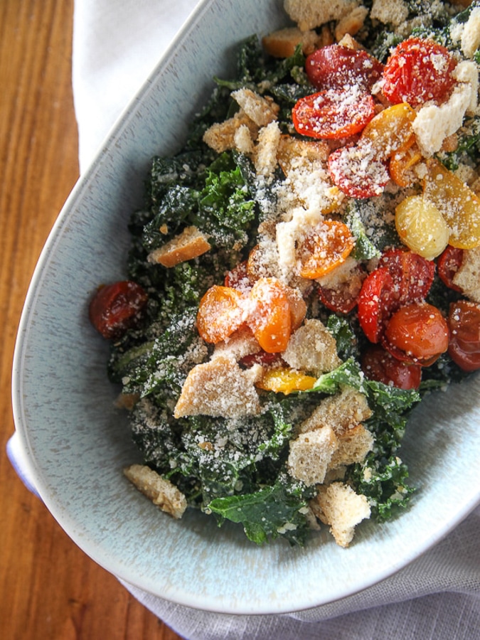massaged kale caesar