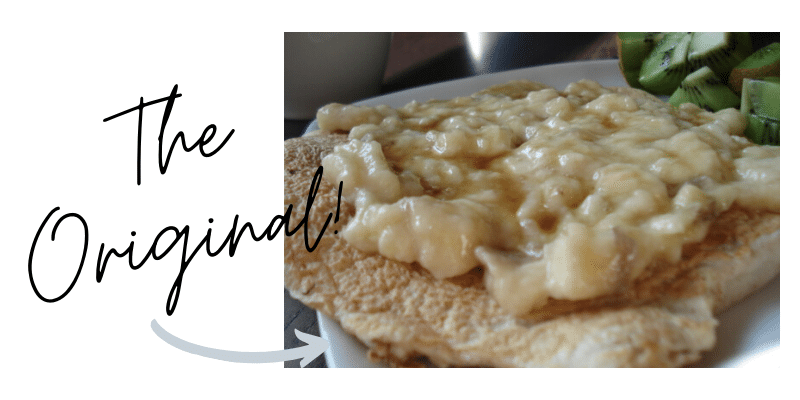 Oatmeal pancake with mashed banana graphic