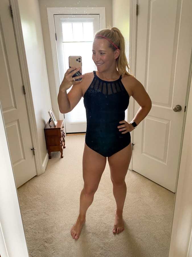 holipick halter black one piece swimsuit