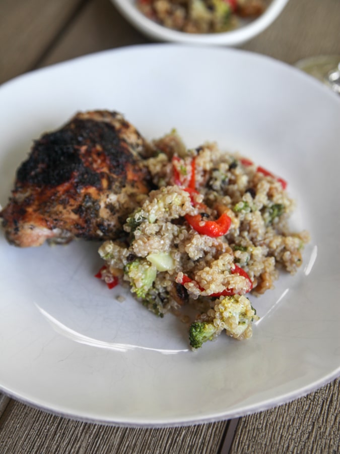 Honey honey quinoa salad with herb chicken