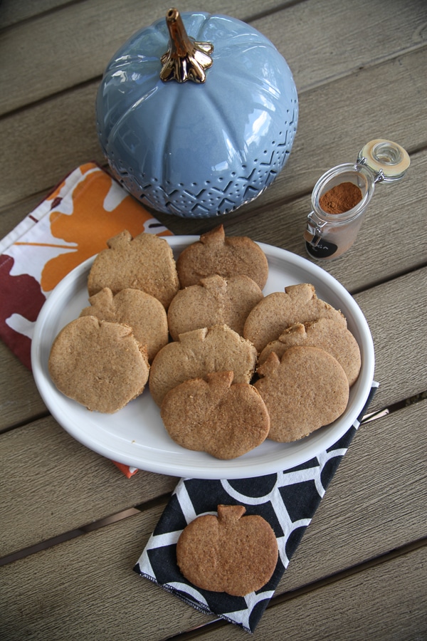 pumpkin spice graham crackers on a plate