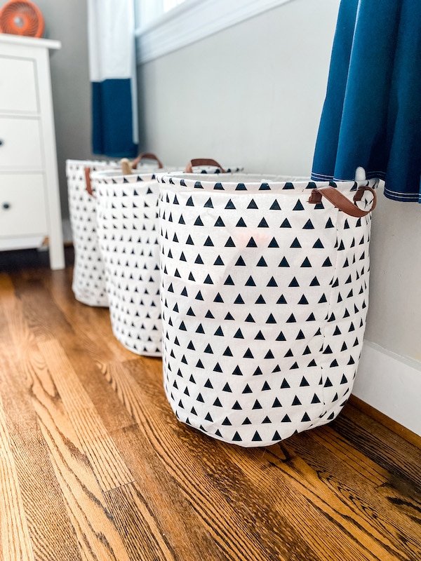 Cloth toy storage bins from Amazon.