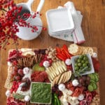 holiday cheese board on a dining table
