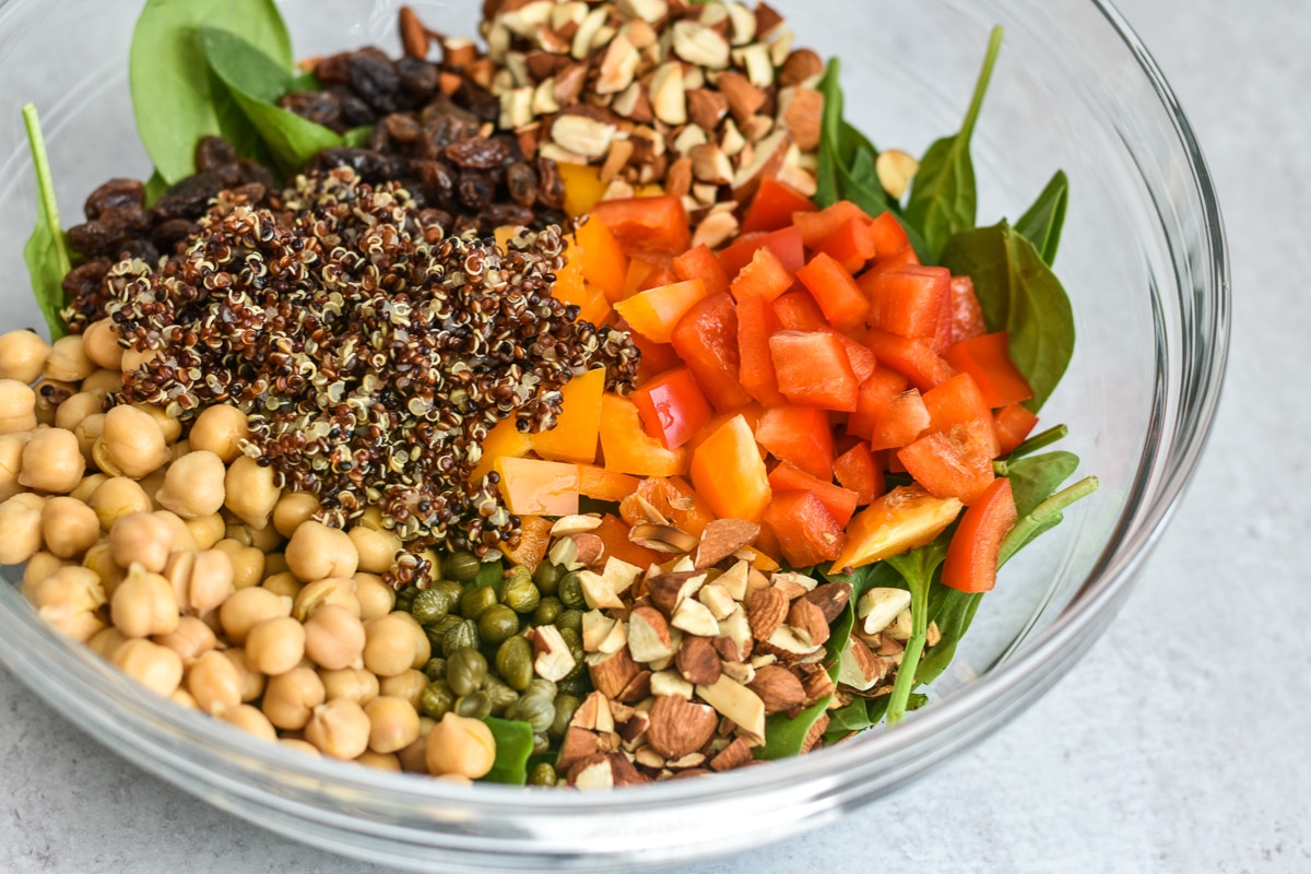 ingredients in a mixing bowl before mixing