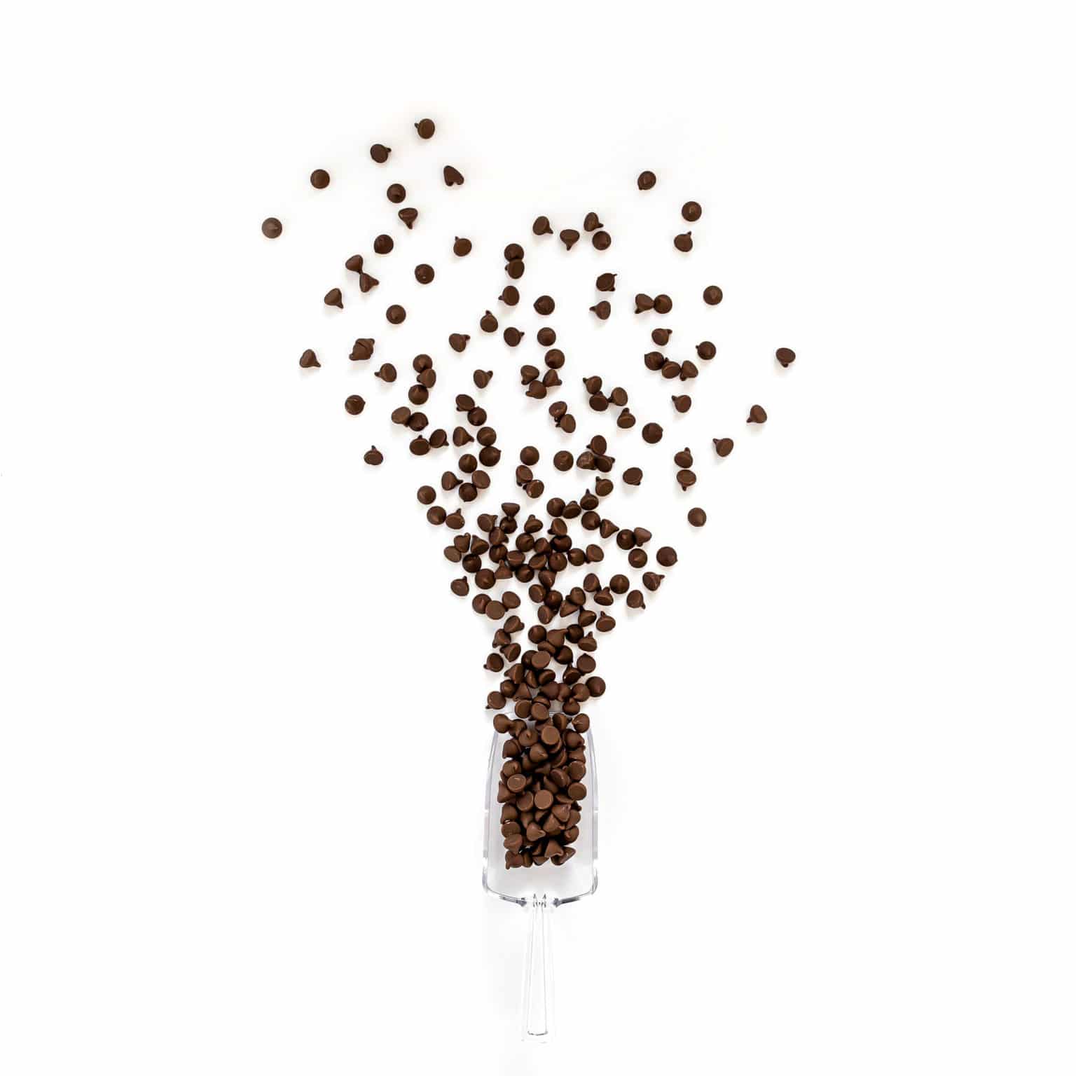 big scoop of chocolate chips | Healthy Chocolate Recipes