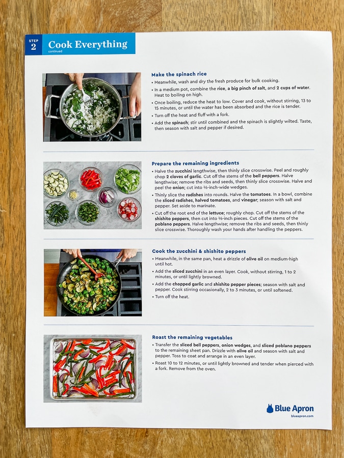 meal prep recipe card cooking steps