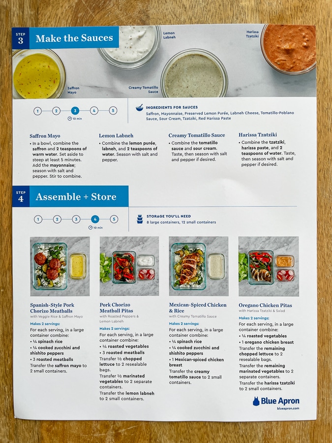 meal prep recipe card the sauces