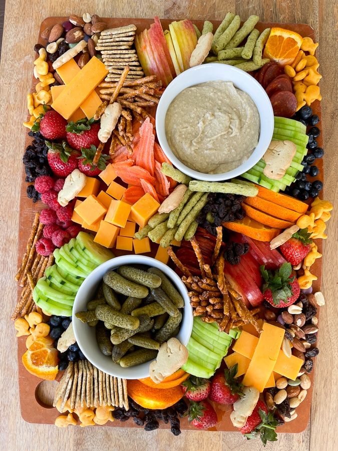 Kids Charcuterie Board with animal crackers