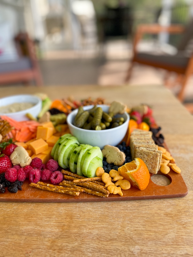 Kids Charcuterie Board from the side assembled