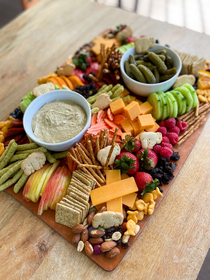 close up of Kids Charcuterie Board assembled