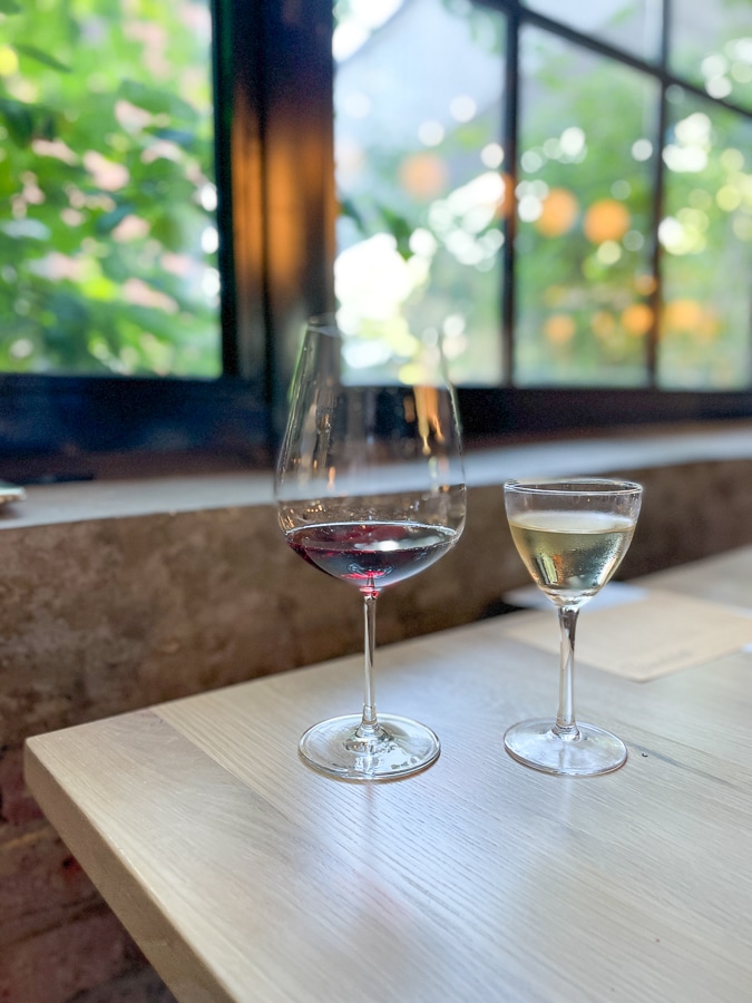 wines by a window