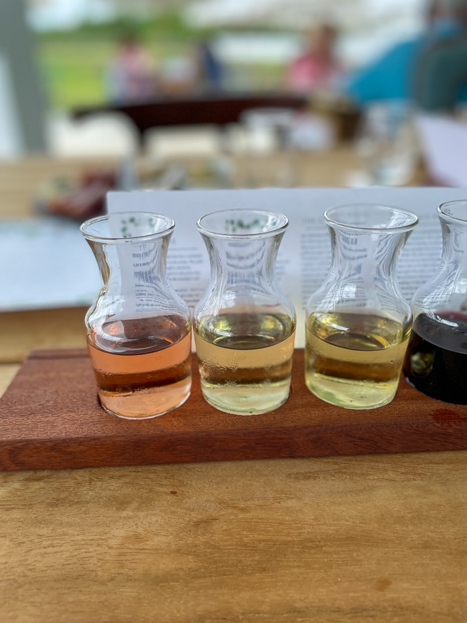 merrie mill white wines in flight