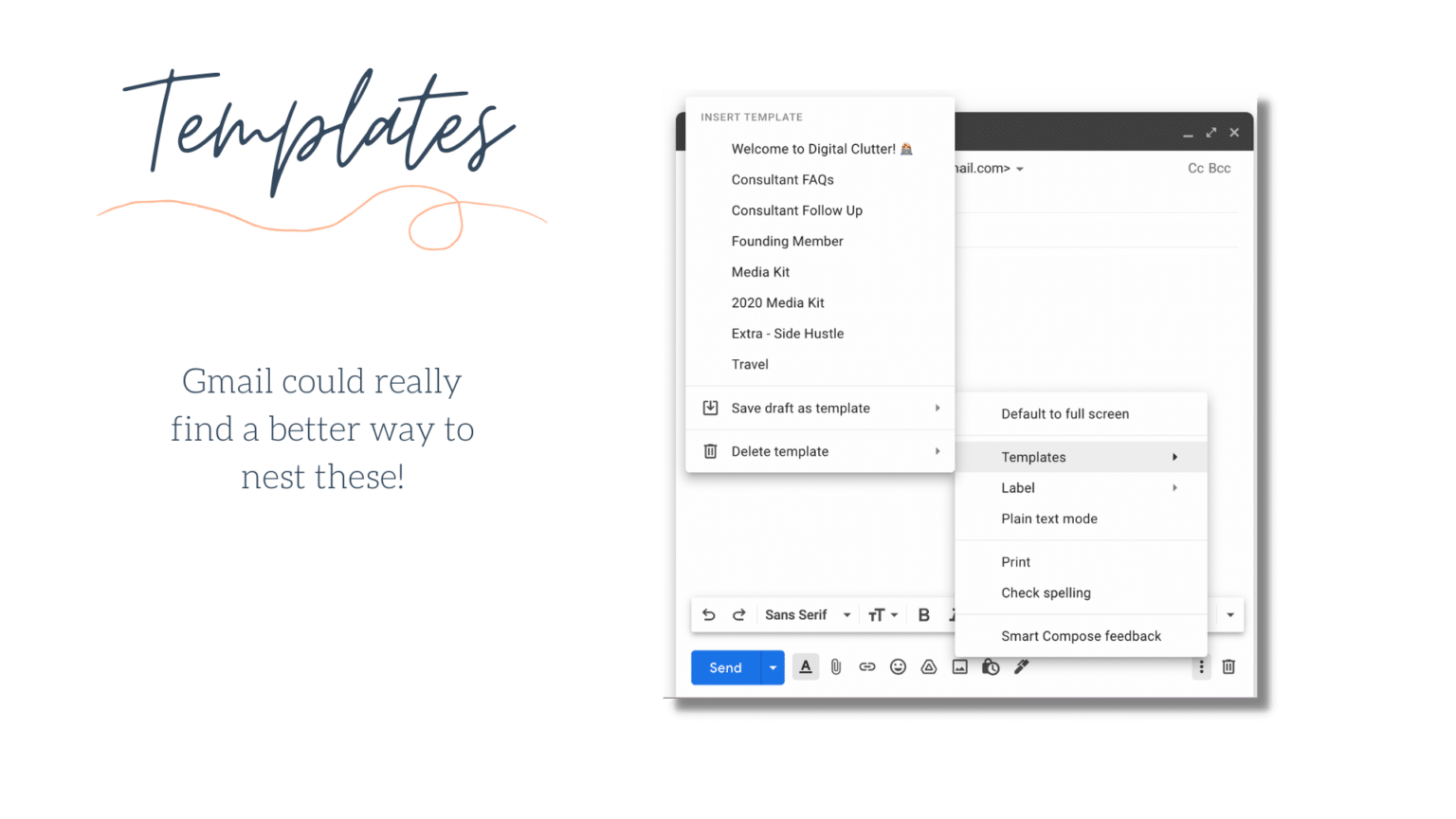 how to use Gmail templates