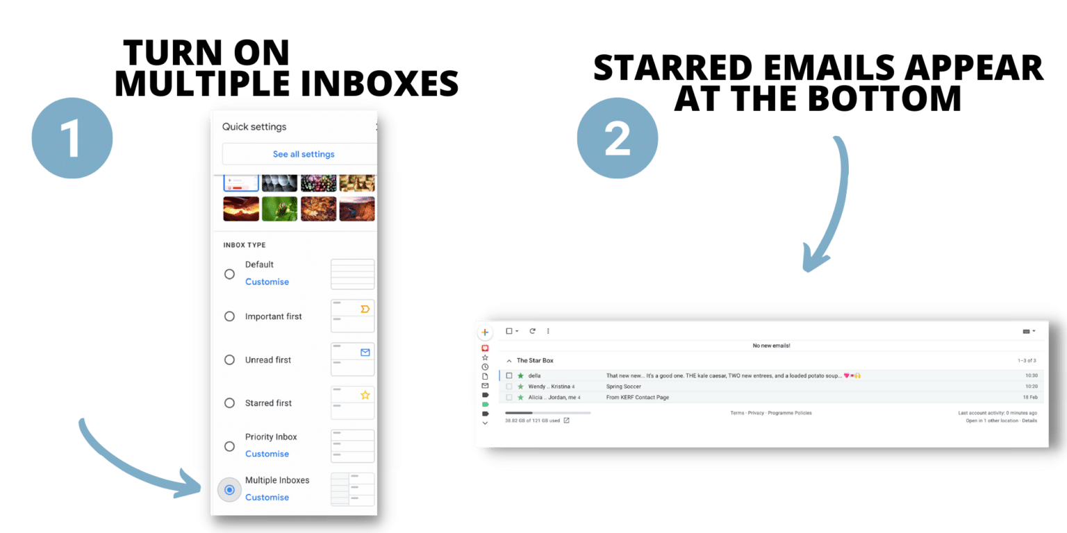 Multiple inboxes for emails