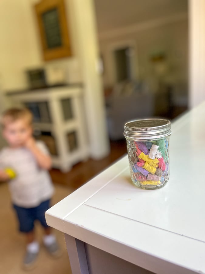chalk stored in a mason jar chalk stored in a mason jar
