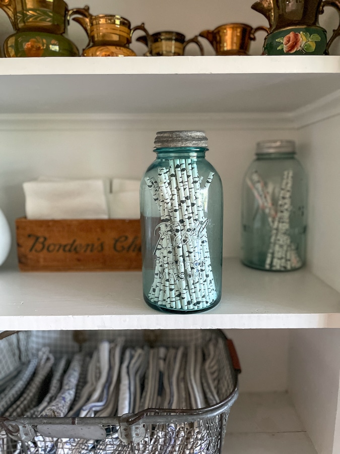 mason jar with straws inside vintage blue mason jar with straws inside