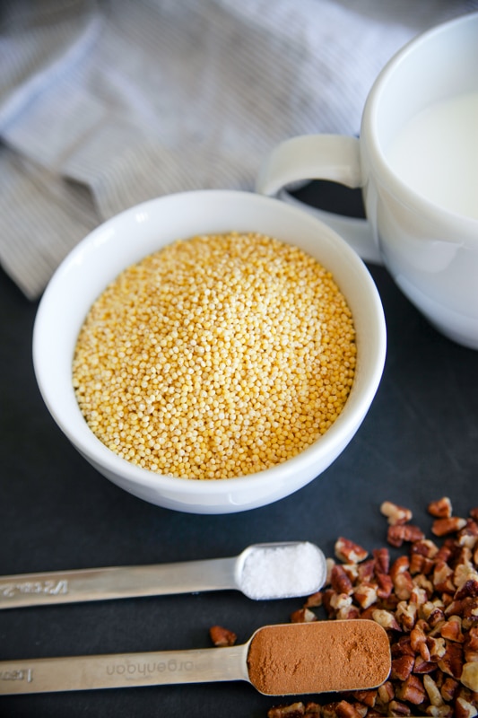 bowl of hulled millet bowl of hulled millet