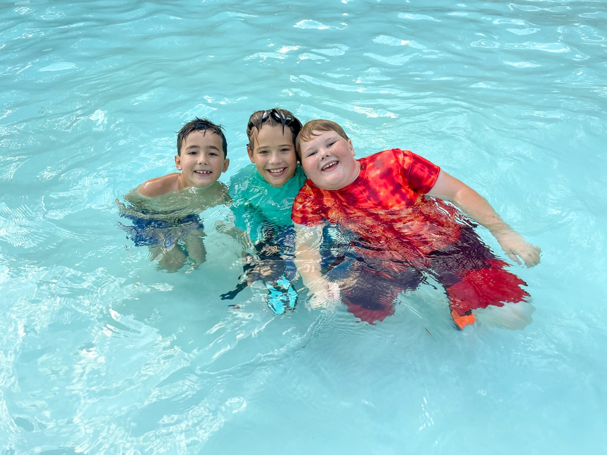 Little boys in the pool